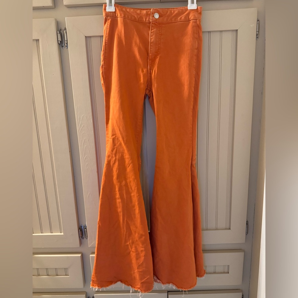 Free People Orange Flare Pants